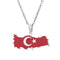 Collier carte de Turquie unisexe, en acier inoxydable, pendentif émaillé aux couleurs du drapeau turc