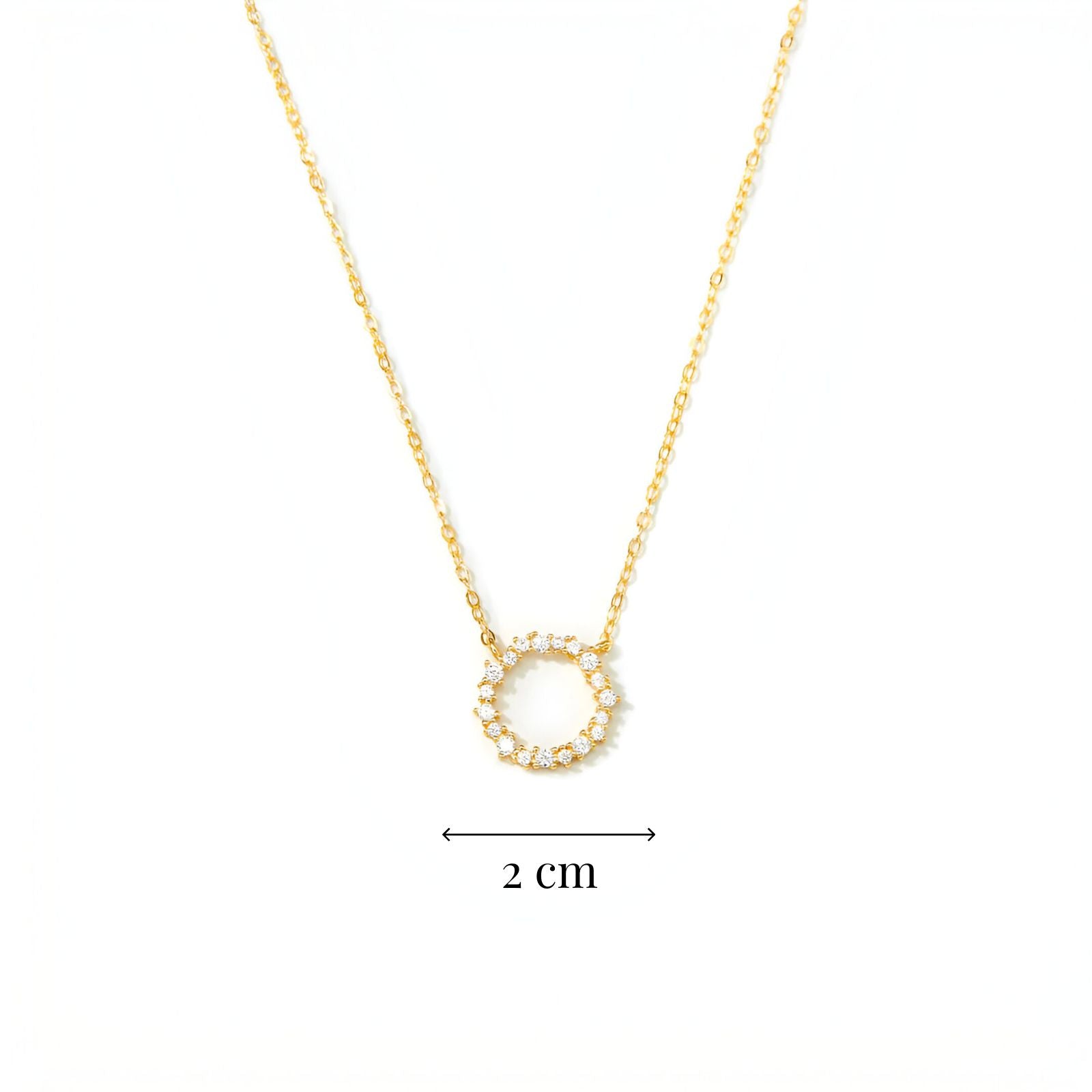 Collier cercle doré en argent 925, pavé de zircons, maille forçat élégante pour femme, modèle Mira