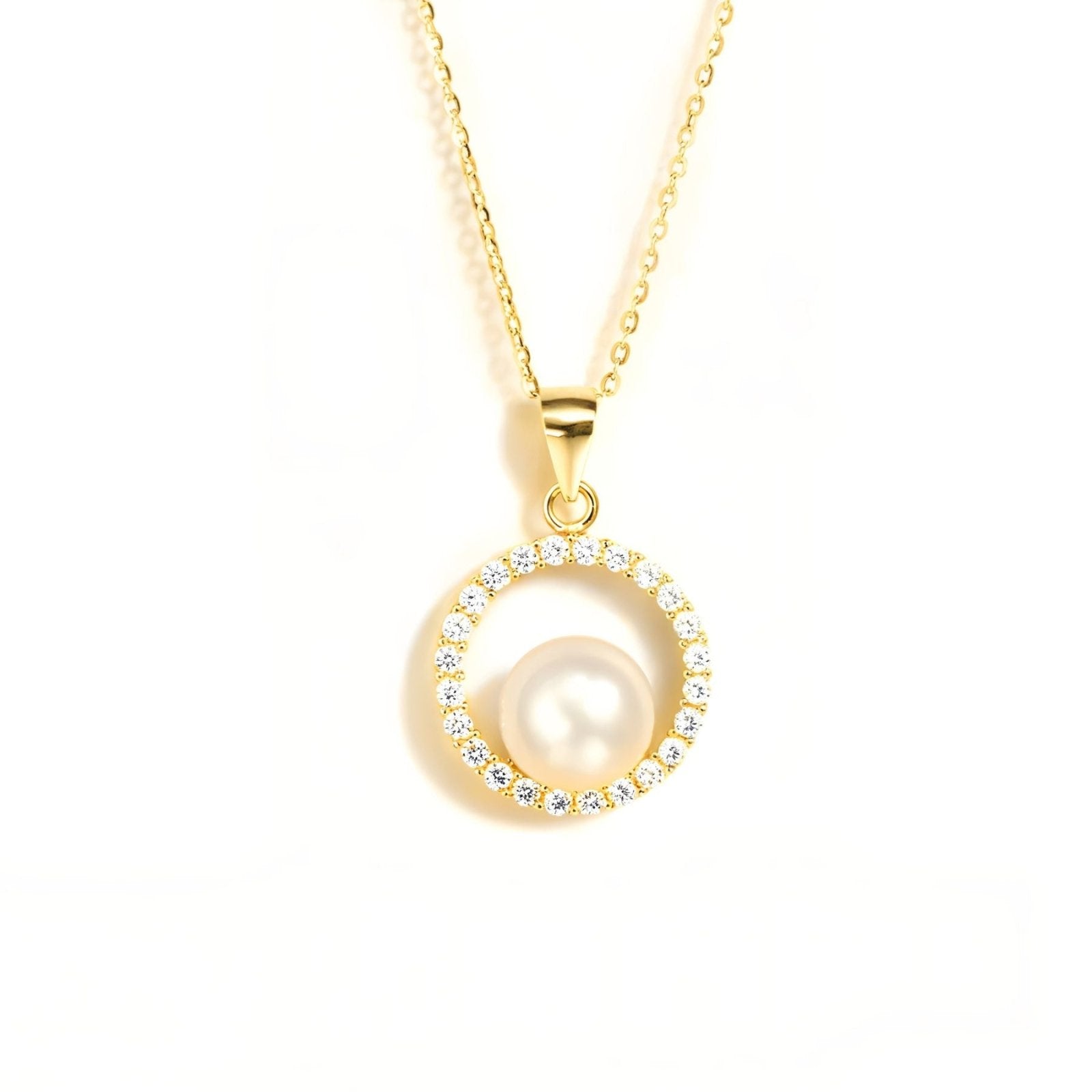 Collier cercle lumineux en argent 925, orné d’une perle nacrée, style intemporel et chic, modèle Élise
