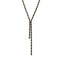 Collier chaîne cravate doré femme, strass rectangulaires colorés, acier inoxydable plaqué or 18K
