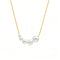Collier chaîne fine plaqué or, perles nacrées en ligne, 40 cm extensible, modèle Savannah