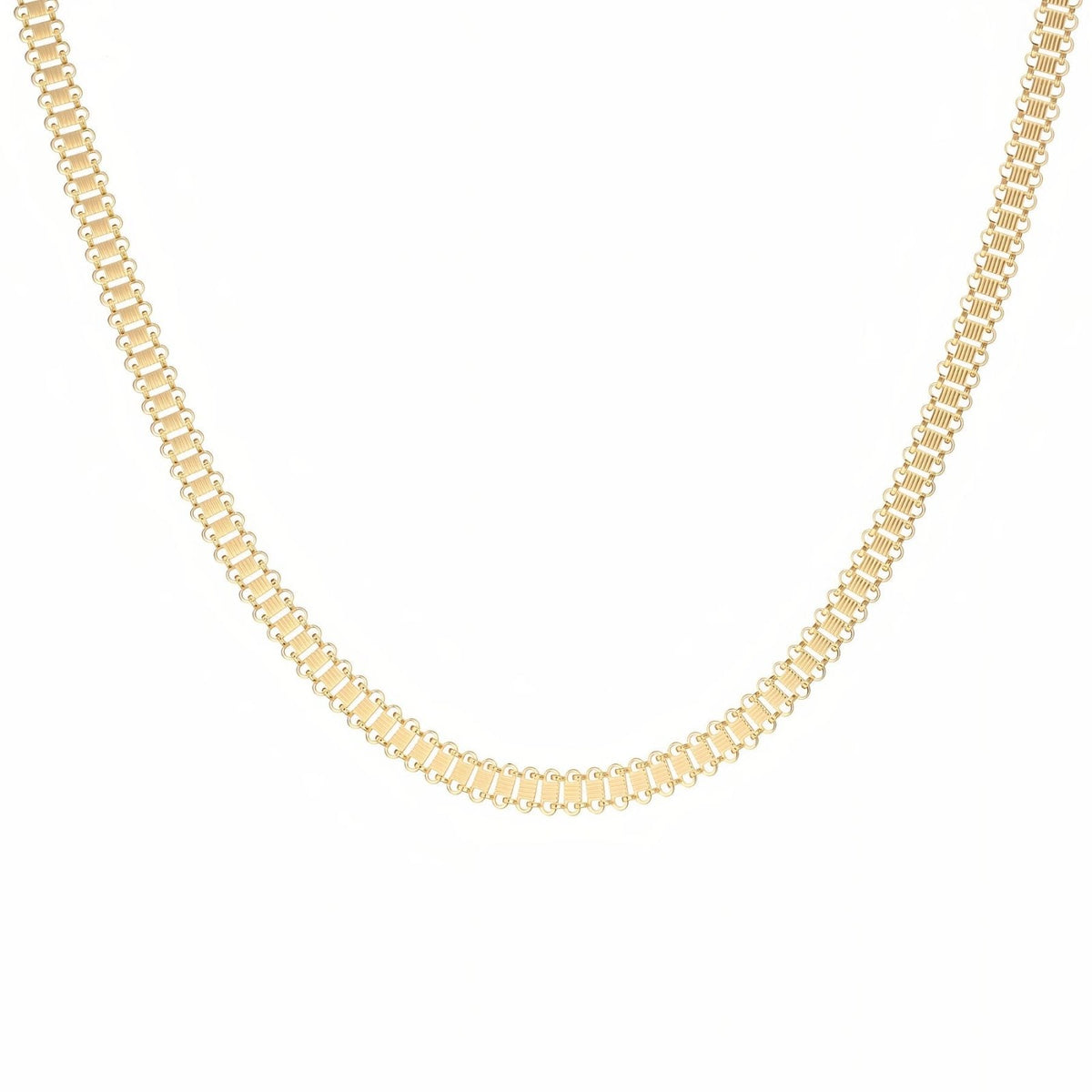 Collier chaîne large pour femme, en acier inoxydable doré, design géométrique chic et minimaliste