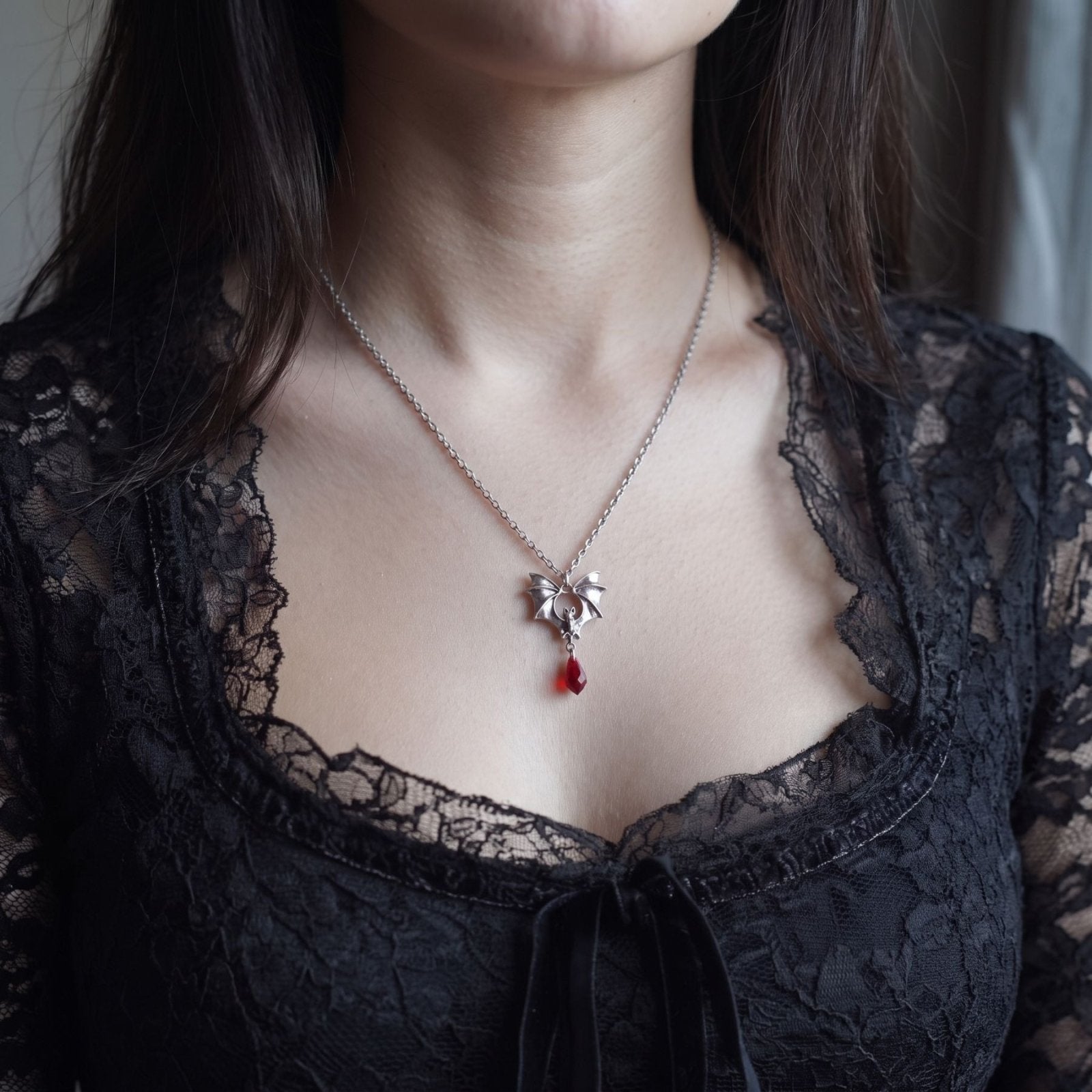 Collier chauve-souris pour femme, en alliage de zinc, style gothique