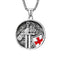 Collier chevalier templier pour homme, en acier inoxydable argenté, pendentif rond avec épée et bouclier à croix rouge