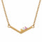 Collier chevron pour femme, en argent 925 doré, avec pierres colorées