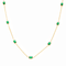 Collier chic court pour femme, pierres vert émeraude, en acier inoxydable, modèle Léonore