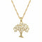 Collier chic pour femme, avec pendentif arbre de vie en cuivre serti de zircon, chaîne en acier inoxydable