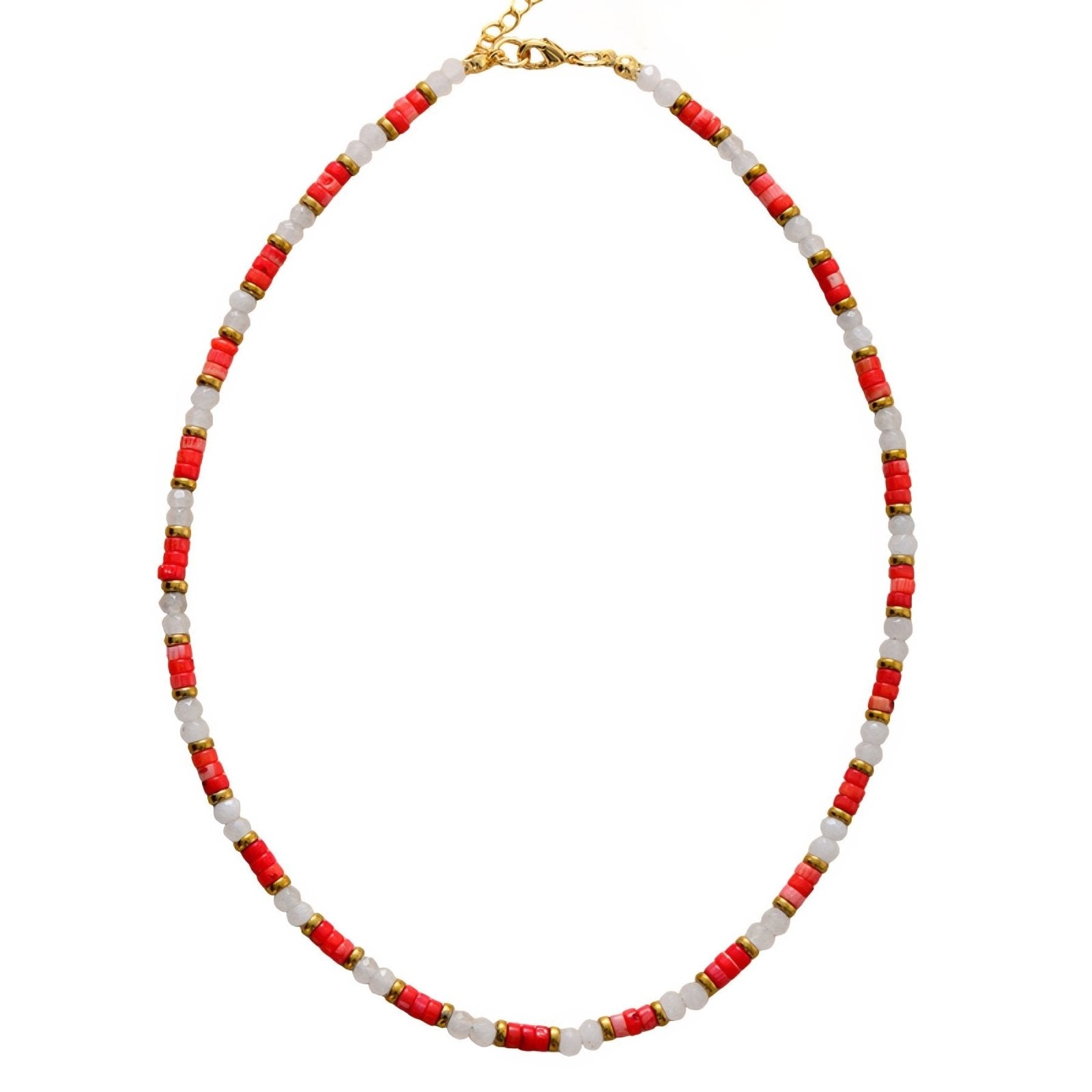Collier choker en pierres naturelles multicolores, en agate naturelle teintée, style moderne coloré