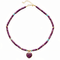 Collier choker en pierres naturelles, pendentif cœur, style Y2K multicolore