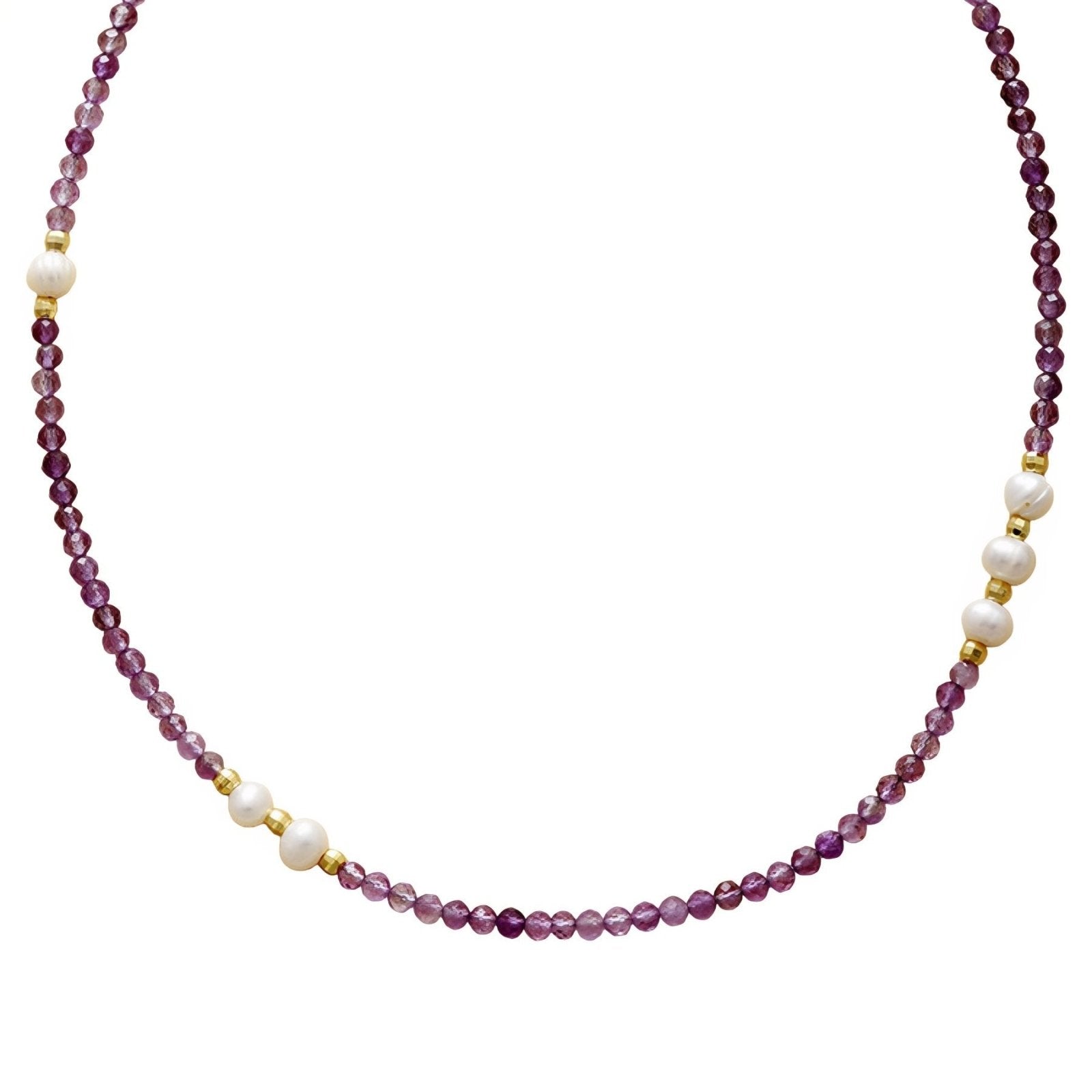 Collier choker pour femme, en pierres naturelles multicolores et ornement fer à cheval ou perles naturelles