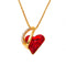 Collier cœur cristal pour femme, en acier inoxydable doré, pendentif en zircon facetté et serti de pierres blances