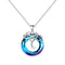 Collier coeur discret pour femme, cristal bleu océan et zircon, chaîne en argent 925, modèle Azure