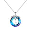 Pendentif Collier Coeur Bleu Avec Zircon - Acier Inoxydable Doré - Longueur 41-45cm - Neuf