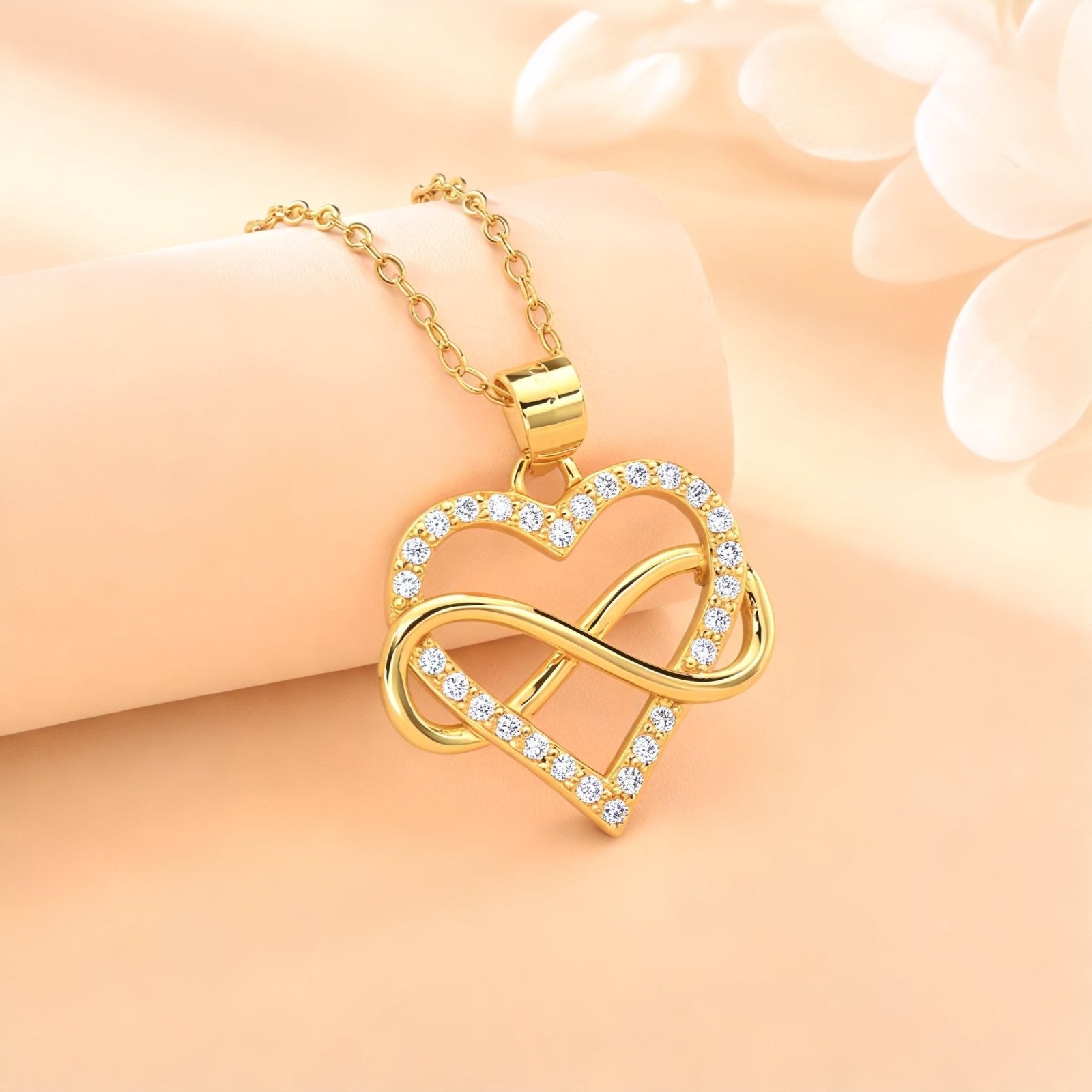 Collier cœur infini en argent 925, serti de zirconium, style romantique, modèle Filippa