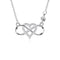 Collier cœur infini pour femme, en argent 925, zircon brillant et maille forçat, modèle Fortuna