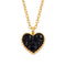 Collier cœur pour femme, en acier inoxydable doré, avec pendentif pavé de pierres scintillantes