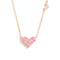 Collier cœur rose en zircon et argent 925, chaîne fine plaquée or rose pour femme, modèle Belle