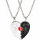 Collier coeur séparable pour couple, avec pendentif symbolique émaillé, en alliage métallique