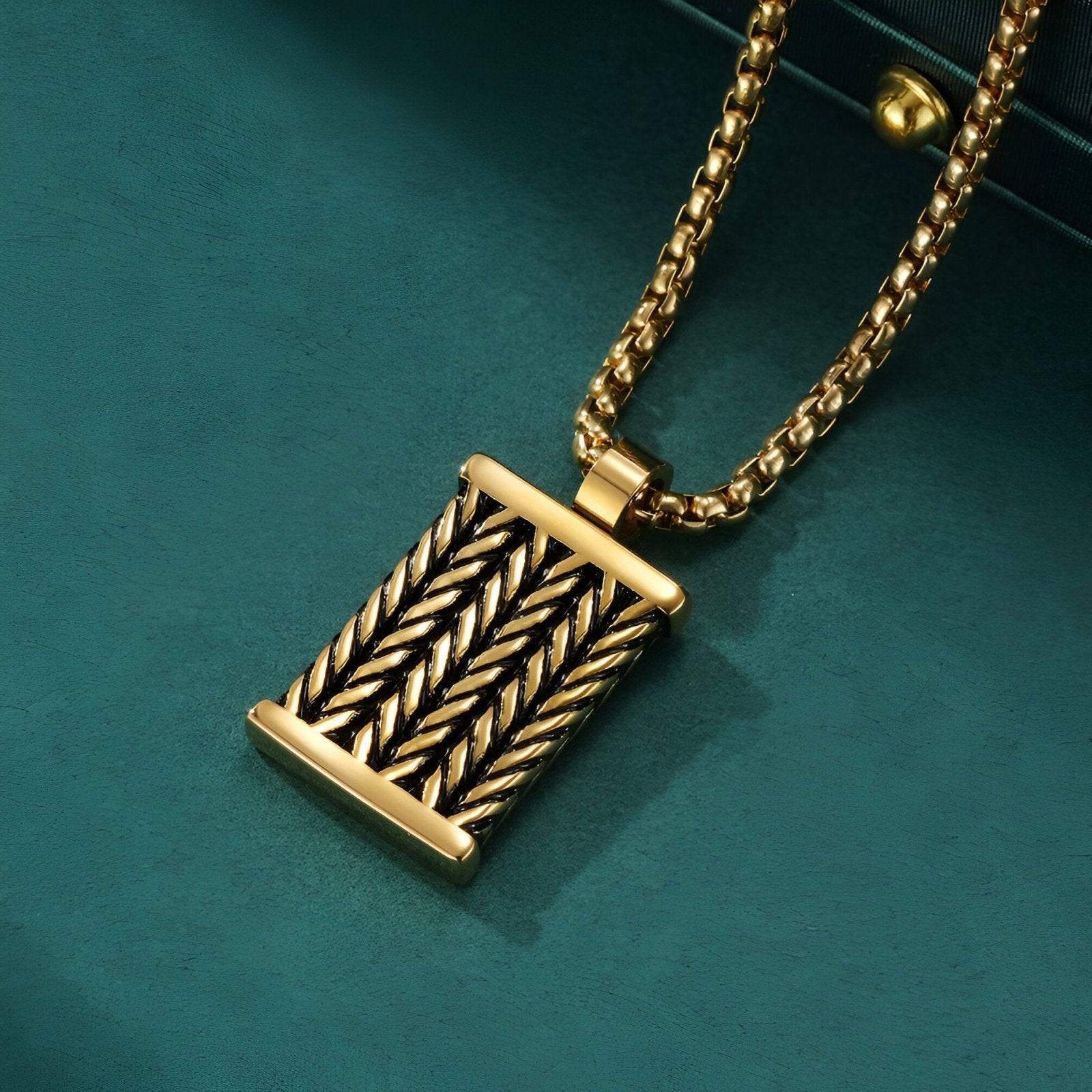Collier contemporain pour homme, pendentif tressé en acier inoxydable, modèle Maël