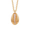 Collier coquillage cauri pour femme, en acier inoxydable, pendentif serti de zircons scintillants