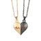 Collier couple, avec pendentif cœur séparable magnétique, en acier inoxydable et alliage