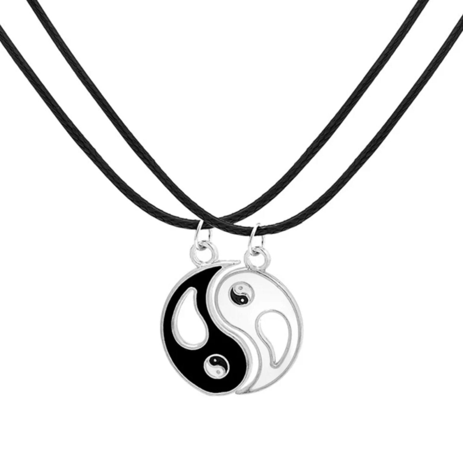 Collier couple, avec pendentif Yin Yang en alliage, cordon noir réglable