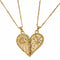 Collier couple soleil et lune, avec pendentifs cœur, en acier inoxydable