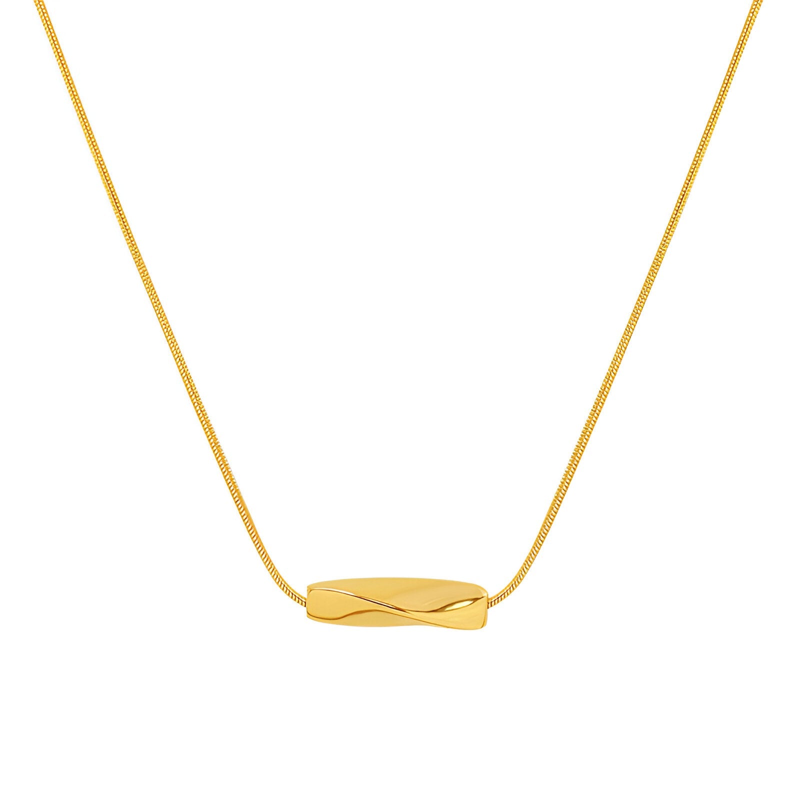 Collier court chic en titane doré, design twist moderne, bijou féminin tendance, modèle Adèle