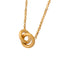 Collier court en acier doré, pendentif anneaux entrelacés, style contemporain, modèle Inès