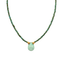 Collier court en perles semi - précieuses d'amazonite, style rétro français avec pierre centrale, modèle Verde