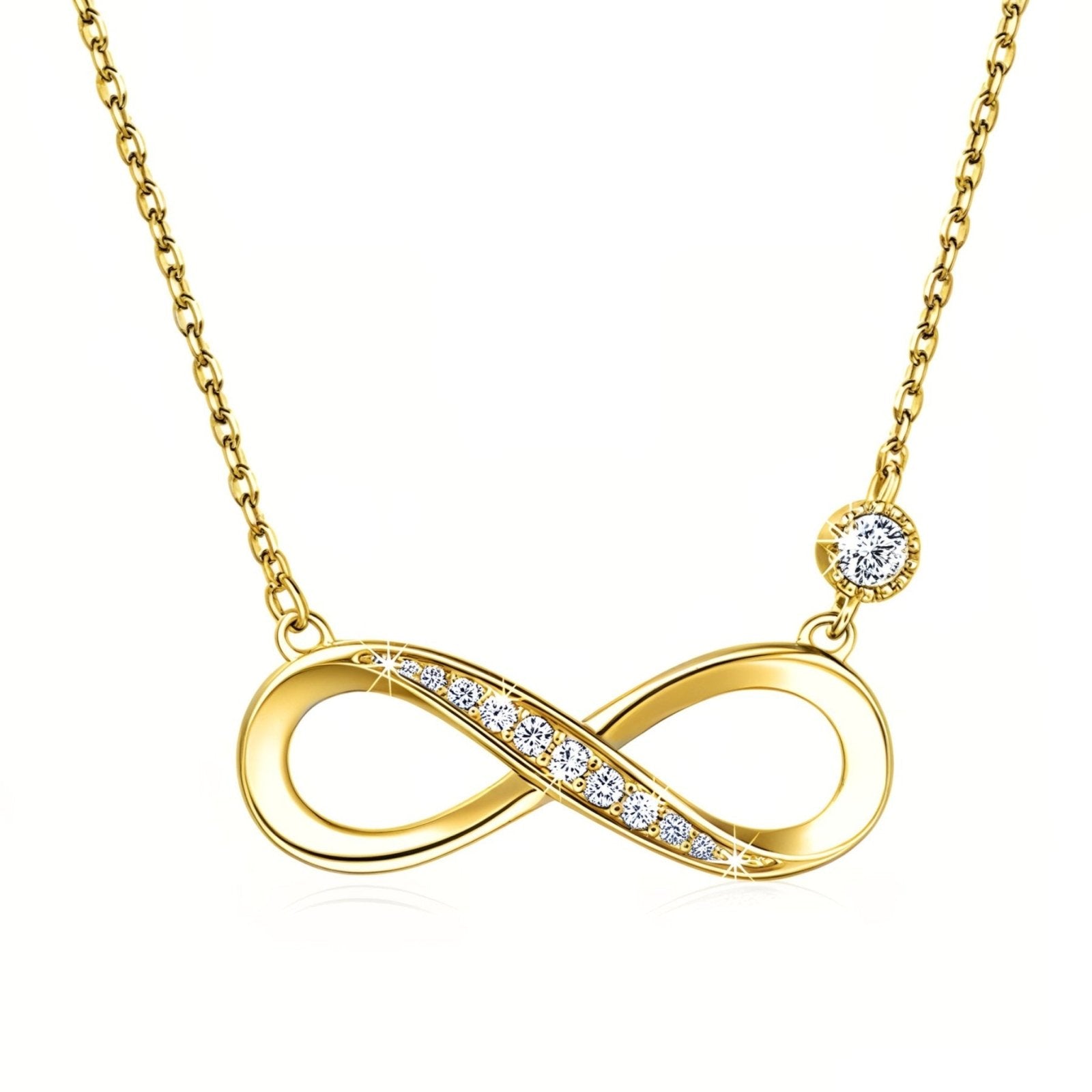 Collier court pendentif infini, en argent 925, design élégant, modèle Felicia