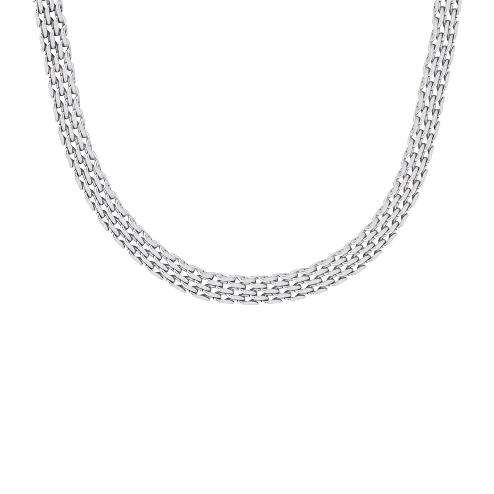 Collier court tressé, acier inoxydable, style contemporain, modèle Amina