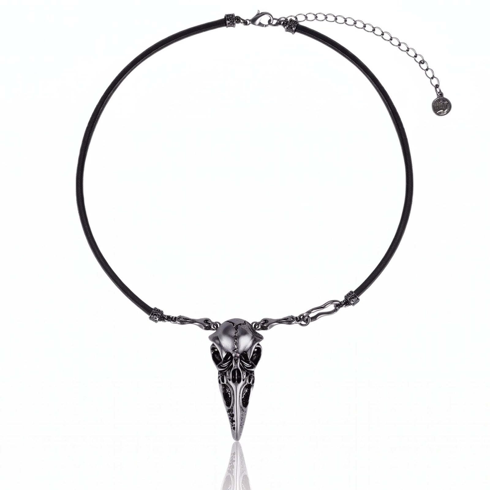Collier crâne de corbeau pour femme, en alliage de zinc, ras de cou style gothique