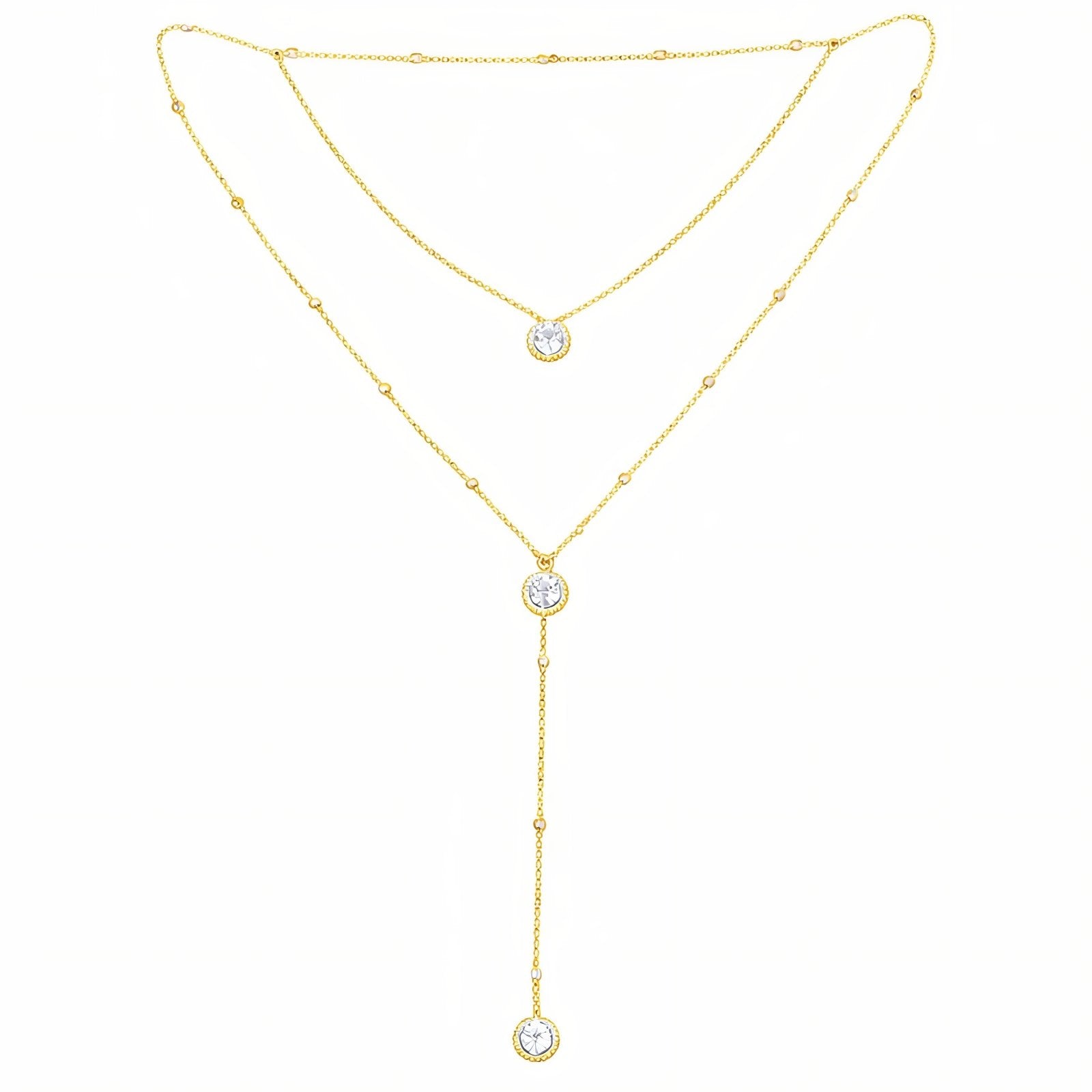 Collier cravate de dos pour femme, avec strass, en alliage métallique