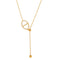 Collier cravate élégant femme, design ovale pavé de zircon, en acier inoxydable plaqué or ou argent