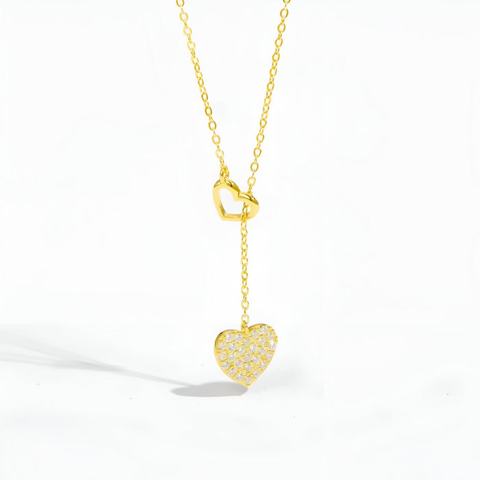 Collier Pendentif Rond Serti De Zircons - Acier Inoxydable Argenté - 41-45 Cm