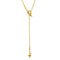 Collier cravate or femme, chaine serpent et double noeud, en acier inoxydable