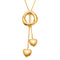 Collier cravate romantique femme, pendentifs cœur et anneau, en acier inoxydable