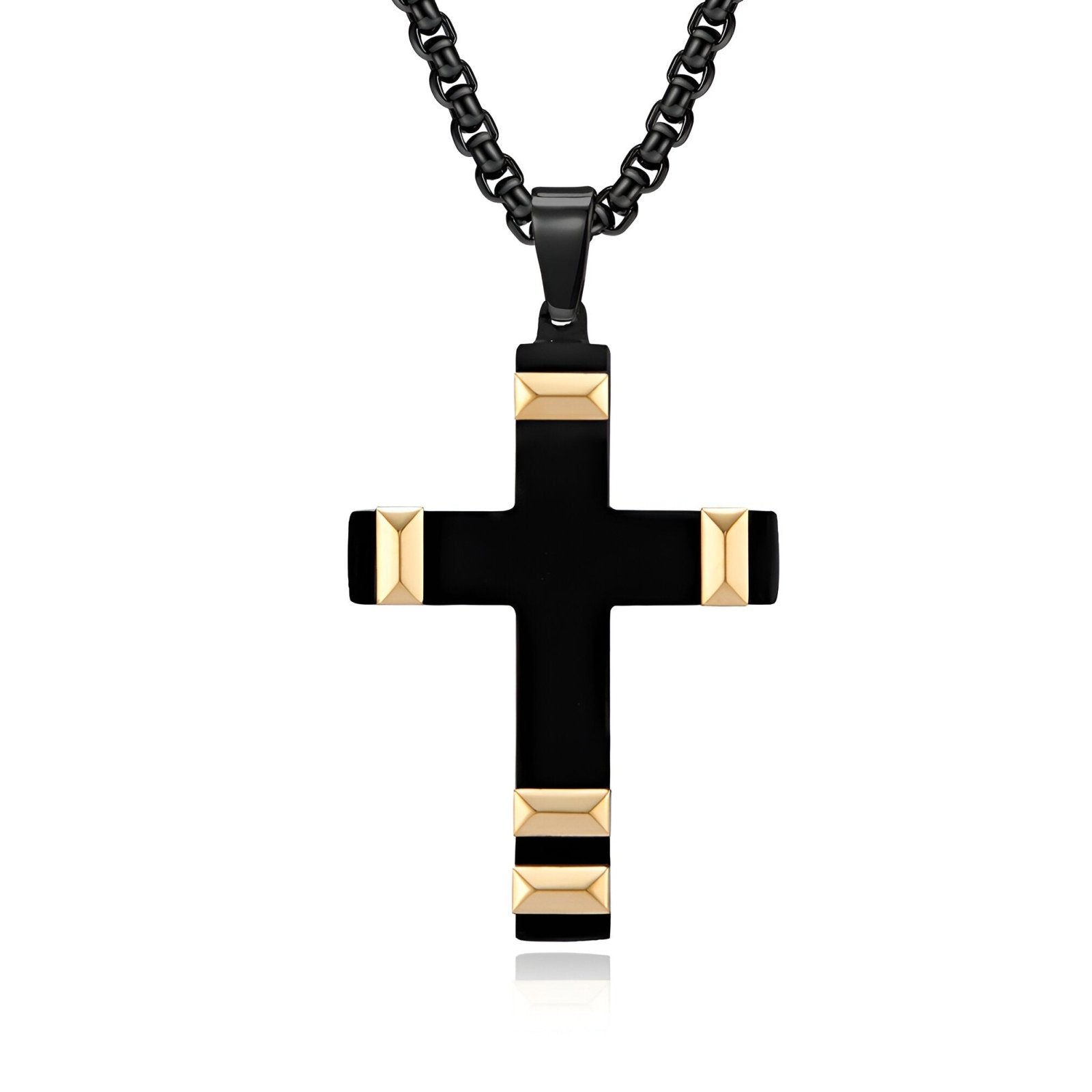 Collier croix acier 316L, finitions colorées, bijou tendance, modèle Maxime