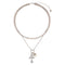 Collier croix ankh égyptien et coeur pour femme, en alliage métallique, multi-rangs