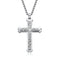 Collier croix contemporaine homme, maille vénitienne, motif sculpté et zircon, modèle Nazaire