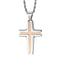 Collier croix design en acier inoxydable, gravure géométrique, chaine corde, modèle Uriel