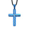 Collier croix design homme, chaîne noire et pendentif graphique en acier 316L, modèle Zéphyr