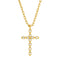 Collier croix dorée en argent 925, serti de zircons brillants, maille forçat féminine, modèle Isis