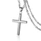 Collier croix en acier inoxydable, chaîne forçat de 50 cm, pour homme ou femme, modèle Théodore