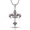 Collier croix gothique homme, en alliage de zinc, finition antique