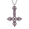 Collier croix inversée unisexe, en alliage de zinc, argent vieilli