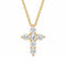 Collier croix pour femme, en argent 925 doré, avec zircons, style élégant