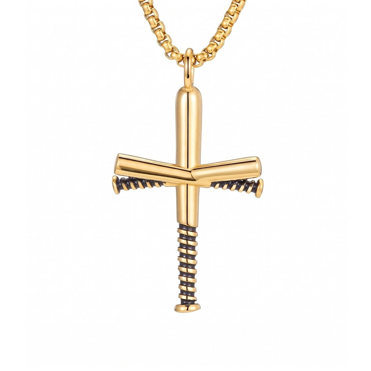 Collier croix pour homme, en acier titane, pendentif industriel avec vis