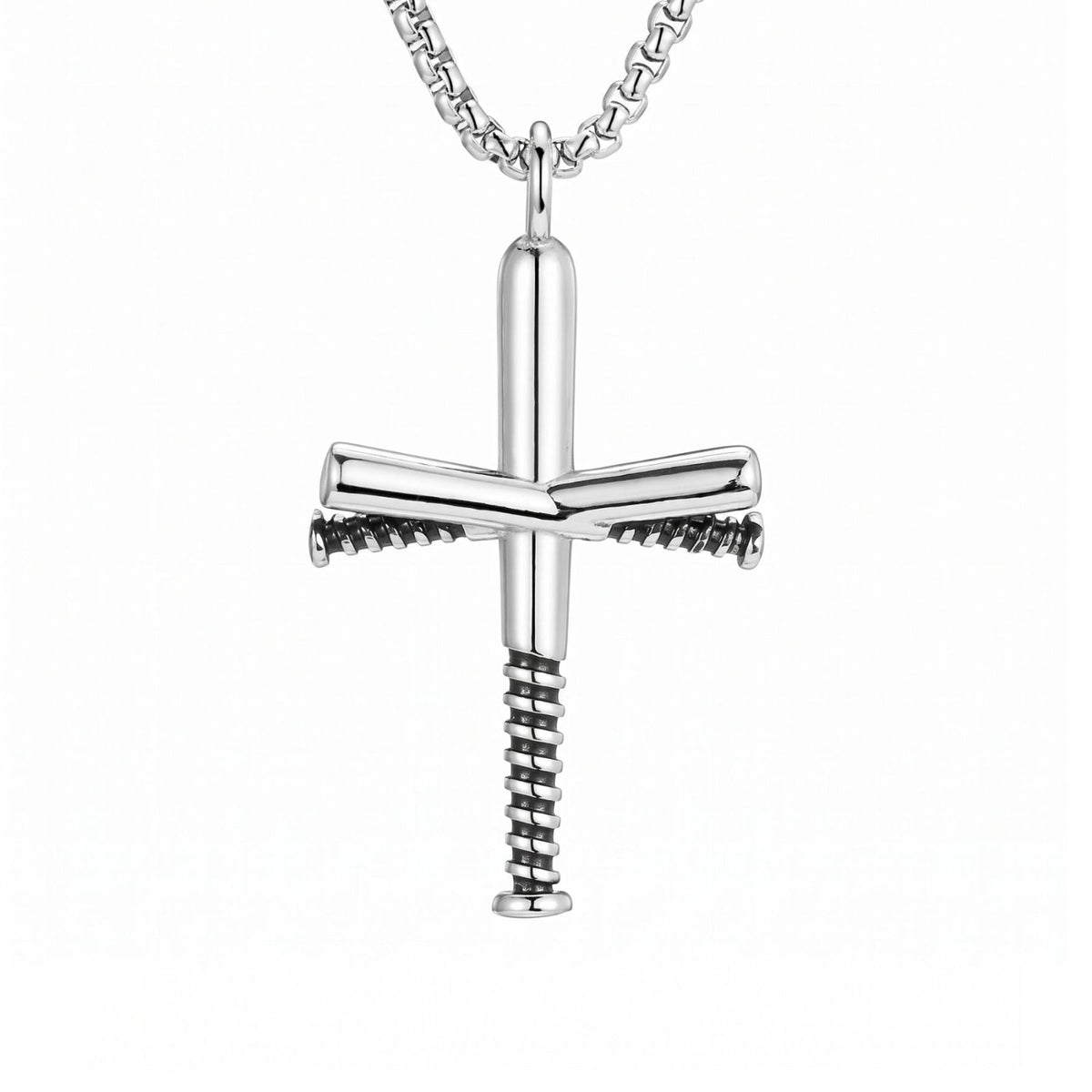 Collier croix pour homme, en acier titane, pendentif industriel avec vis